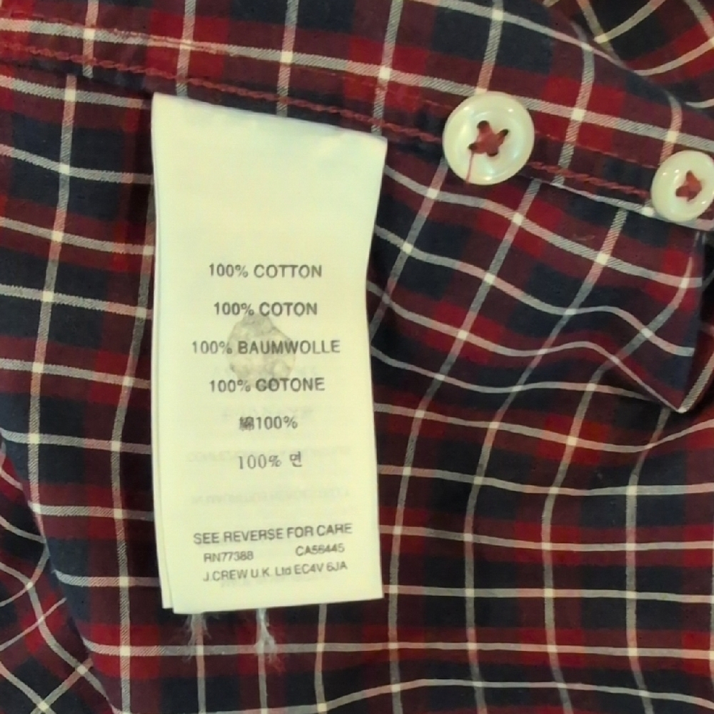 J. Crew Men's S Classic Fit Long Sleeve Button Down Checkered Shirt Style #C9305 - Picture 5 of 14